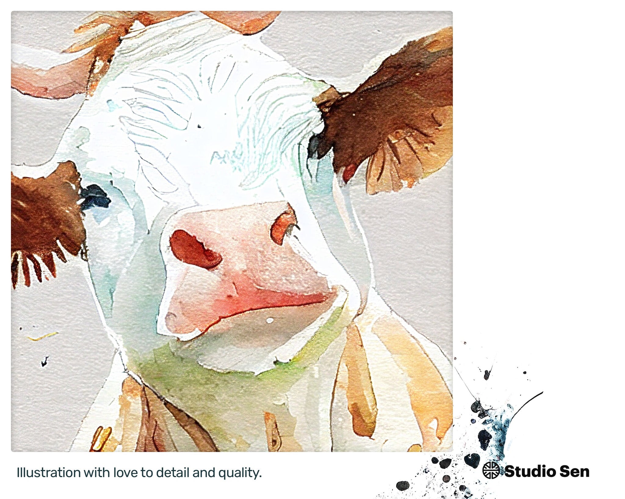 Yoga Cow, Gift for kids, Printable Wall Art, Digital Download Print, drops and splashes