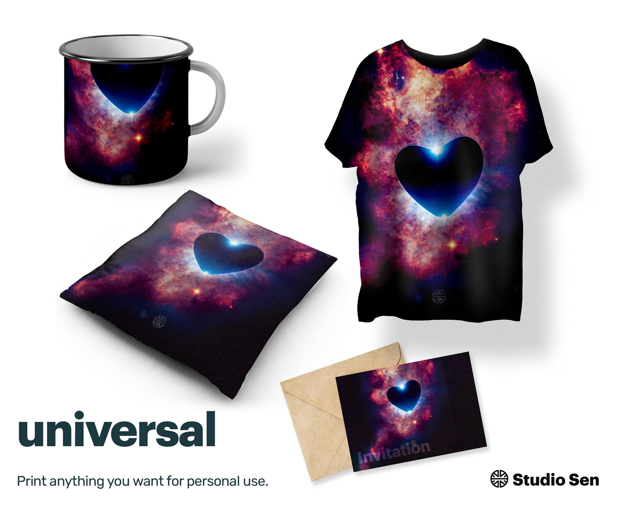 Birth of Love, cosmic stars heart, james webb telescope, science fiction fan, star-themed gifts, print quality file