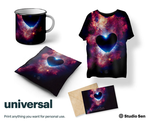 Birth of Love, cosmic stars heart, james webb telescope, science fiction fan, star-themed gifts, print quality file