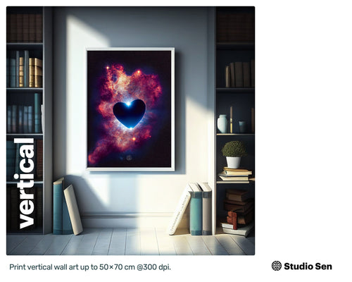 Birth of Love, cosmic stars heart, james webb telescope, science fiction fan, star-themed gifts, print quality file