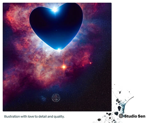 Birth of Love, cosmic stars heart, james webb telescope, science fiction fan, star-themed gifts, print quality file