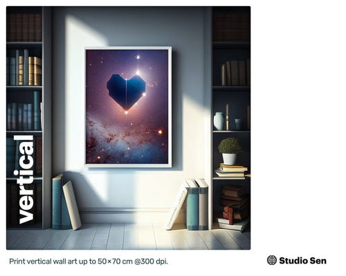 Isometric, cosmic stars heart, james webb telescope, science fiction fan, star-themed gifts, print quality file