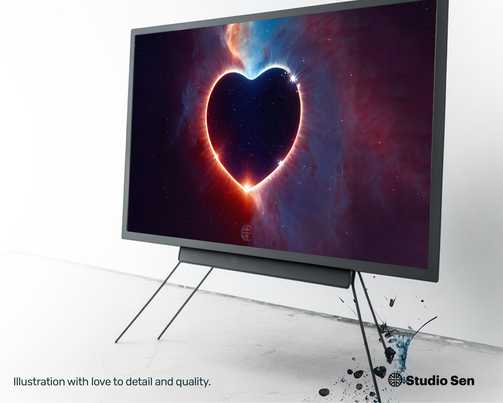 Samsung Frame TV Art, Black Heart Hole, james webb telescope, nerd culture, 2001 Space Odyssey, mens valentines gift