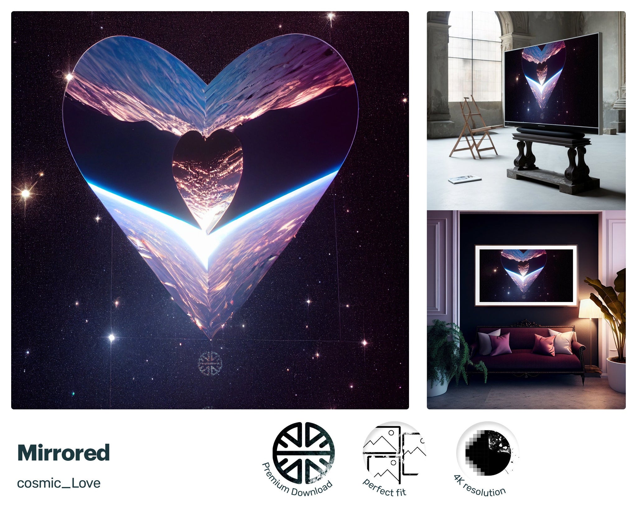 Samsung Frame TV Art, Mirrored, james webb telescope, nerd culture, 2001 Space Odyssey, mens valentines gift