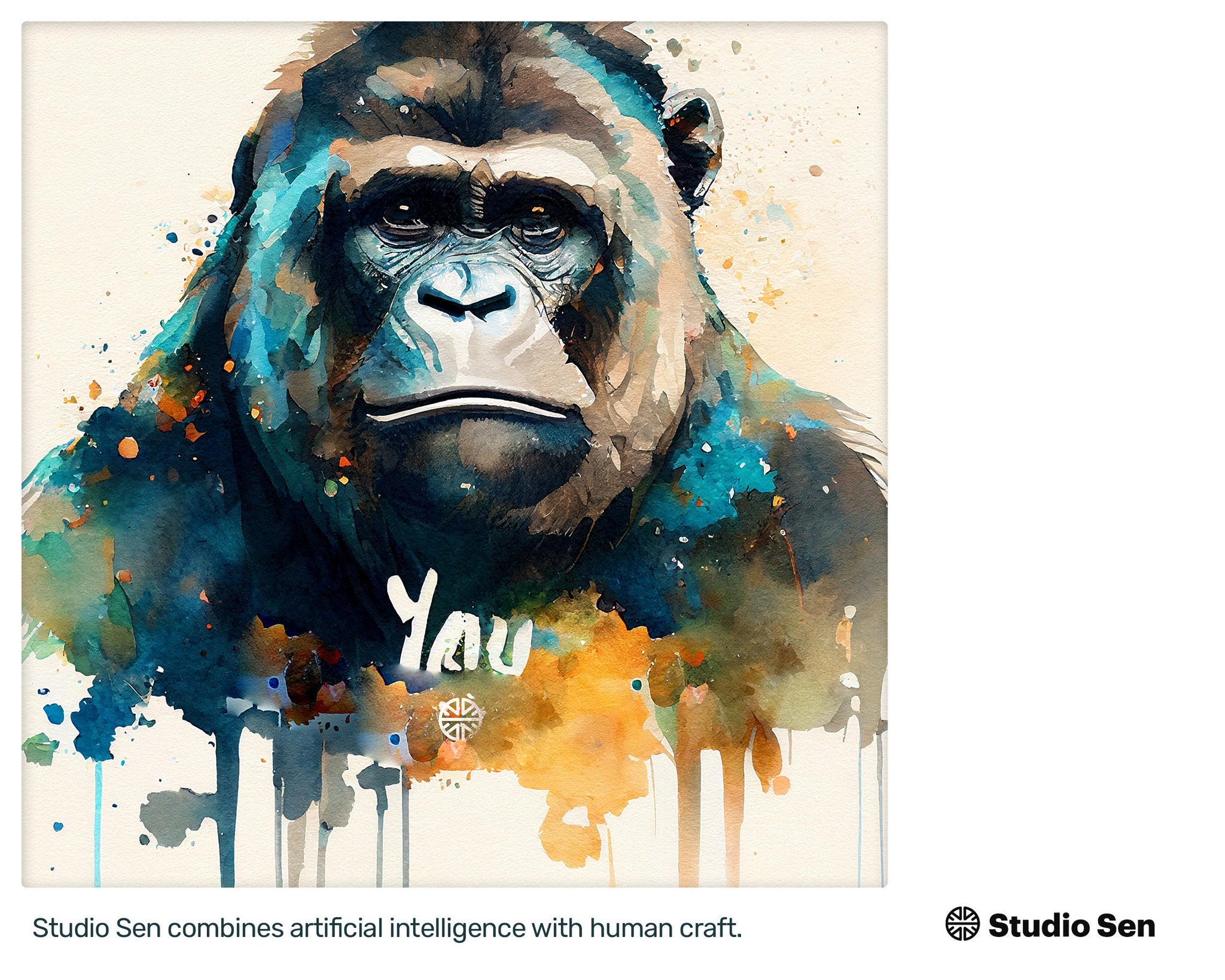 Samsung Art TV, Gorilla Fitness, premium download, drops and splashes, friendly wallpaper, art for kids