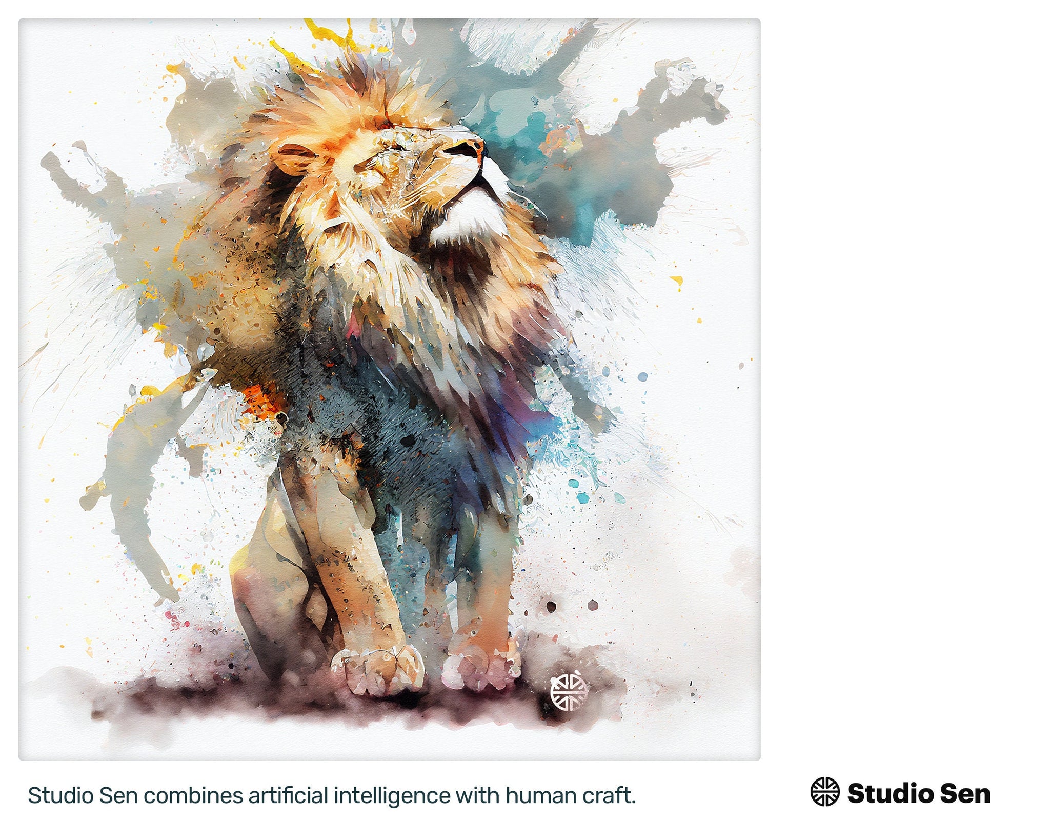 Samsung Art TV, Lion, premium download, drops and splashes, friendly wallpaper, art for kids