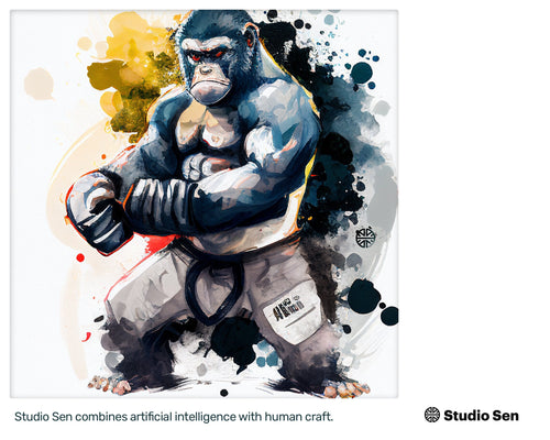 Samsung Art TV, Boxing Gorilla, premium download, drops and splashes, friendly wallpaper, art for kids