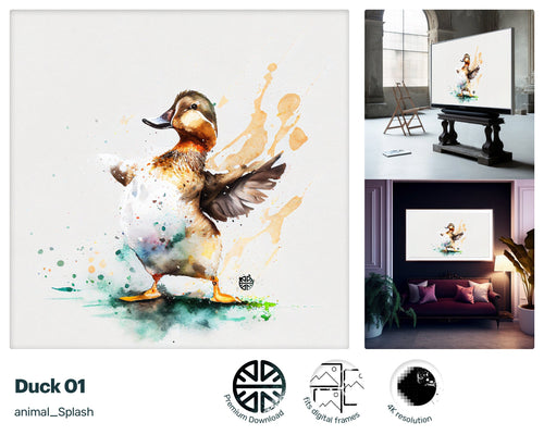 Samsung Art TV, Duck , premium download, drops and splashes, friendly wallpaper, art for kids