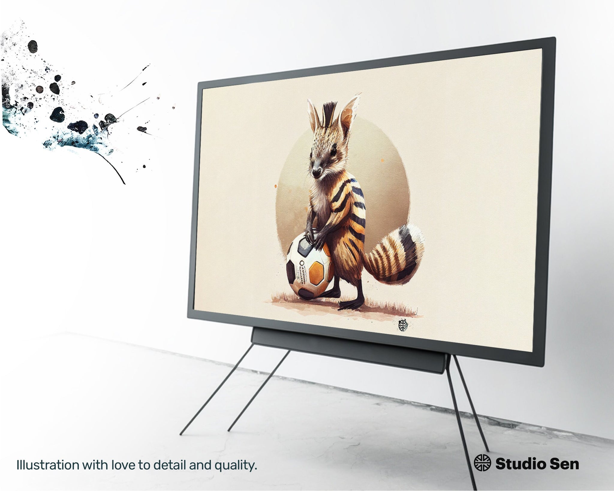 Samsung Art TV, Happy Numbat , premium download, drops and splashes, friendly wallpaper, art for kids