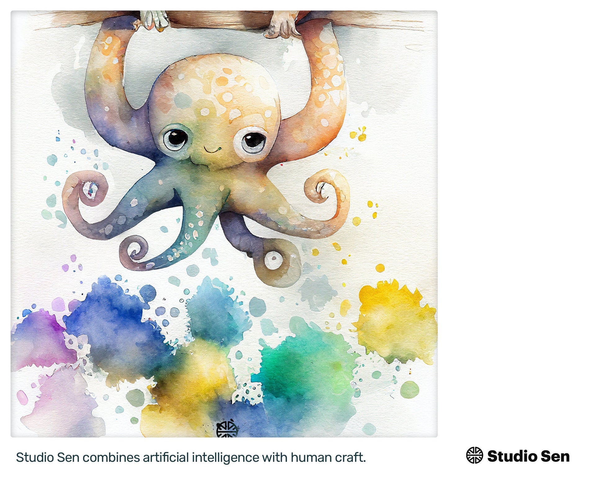 Samsung Art TV, Happy Octopus, premium download, drops and splashes, friendly wallpaper, art for kids