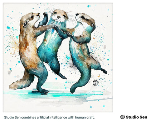 Samsung Art TV, Happy Otters, premium download, drops and splashes, friendly wallpaper, art for kids