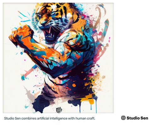 Samsung Art TV, Muscle Tiger, premium download, drops and splashes, friendly wallpaper, art for kids