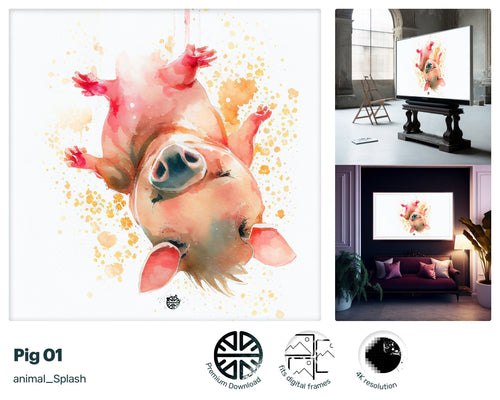 Samsung Art TV, Spiderpig, premium download, drops and splashes, friendly wallpaper, art for kids