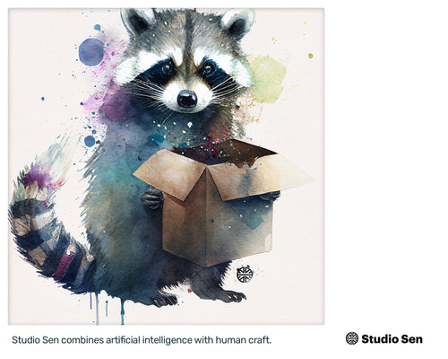 Samsung Art TV, Racoon Moves out, premium download, drops and splashes, friendly wallpaper, art for kids