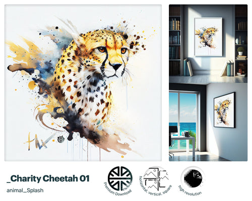 Swift Zippy Cheetah, Oasis Warming Decoration, Quaint Delightful Liquid Vibrant Dreamy Wall Art