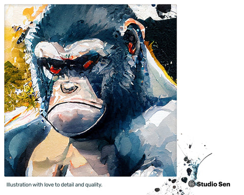 Mighty Joyful Gorilla, Glowing Tasteful Screen print, Fun Xenial Soothing Soothing Adorable Mug Print
