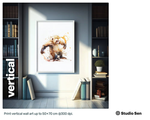 Playful Radiant Capuchin Monkey, Joyful Zesty Giclée print, Beautiful Exquisite Pleasant Pretty Lovely Wood print