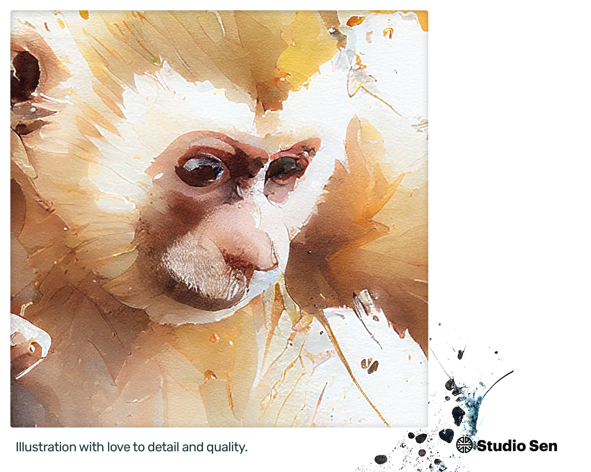 Playful Radiant Capuchin Monkey, Joyful Zesty Giclée print, Beautiful Exquisite Pleasant Pretty Lovely Wood print