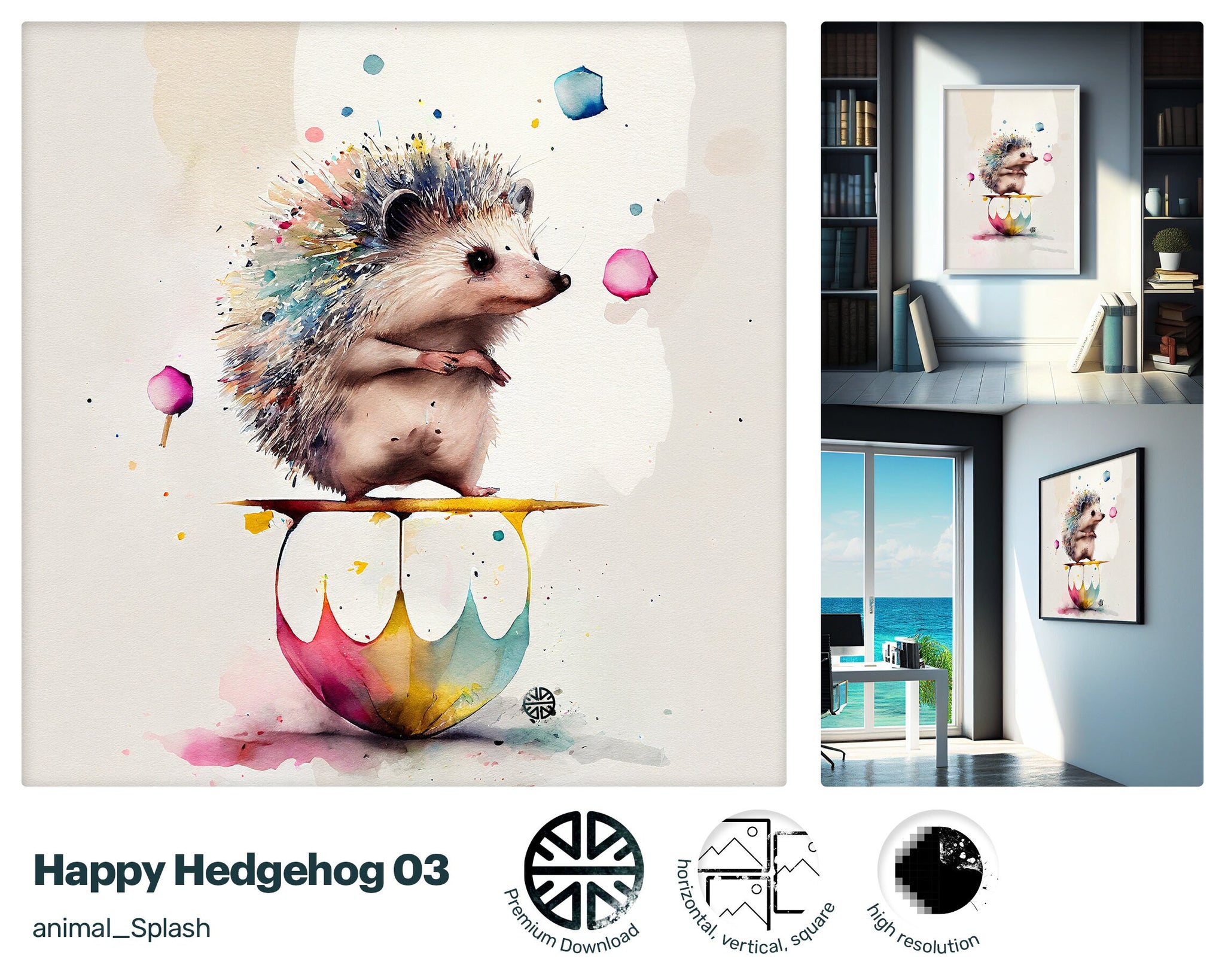 Prickly Delightful Hedgehog, Exquisite Alluring Mug Print, Crazy Zippy Nurturing Uplifting Nifty Poster