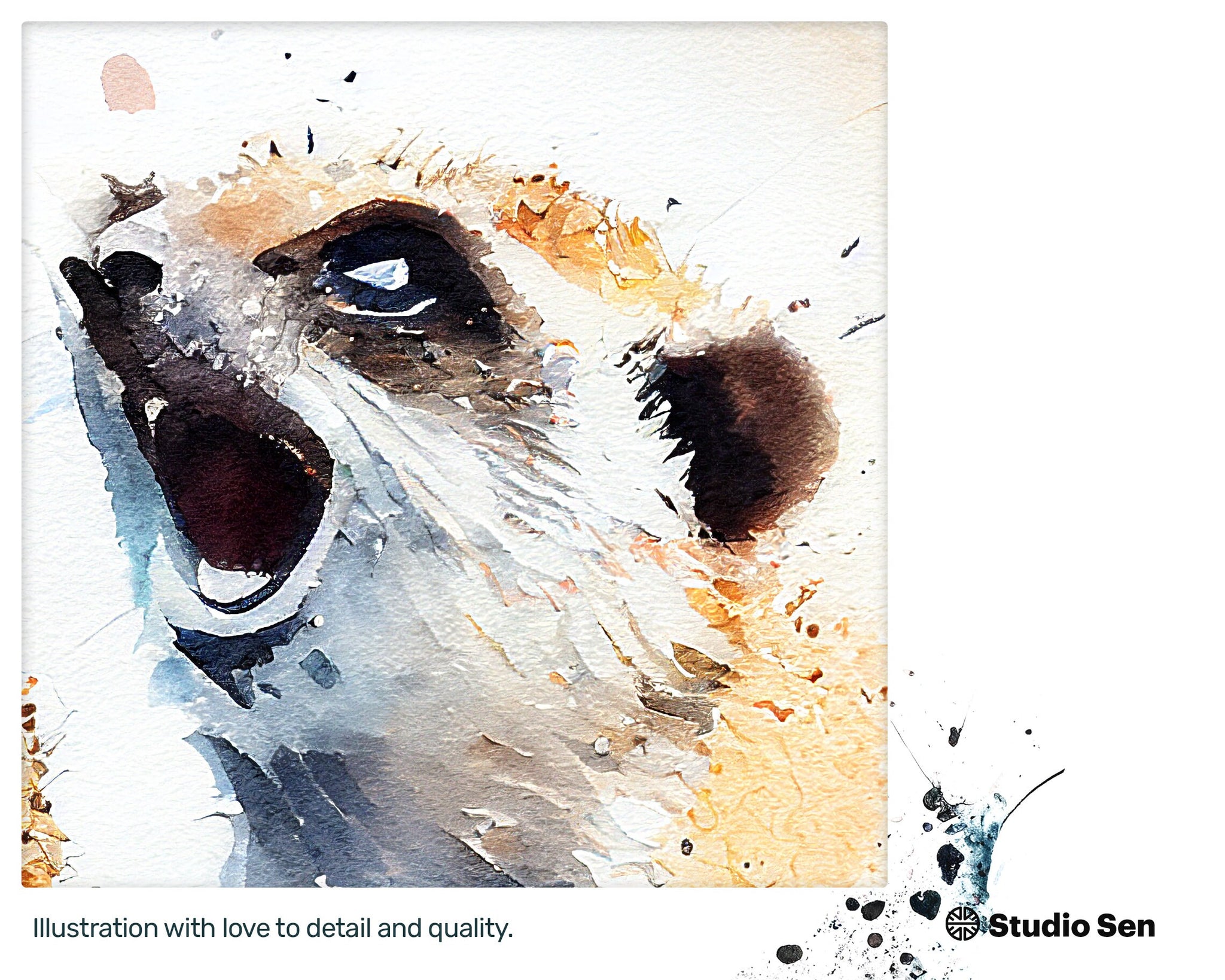 Happy Meerkats style, Gift for kids, Printable Wall Art, premium download Cute Animal, Digital Download Print, drops and splashes