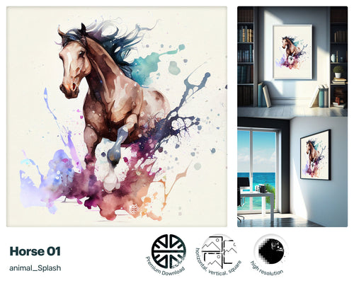 Elegant Positive Horse, Fantastic Radiant Graffiti Art, Radiant Beautiful Thrilling Soothing Incredible Poster