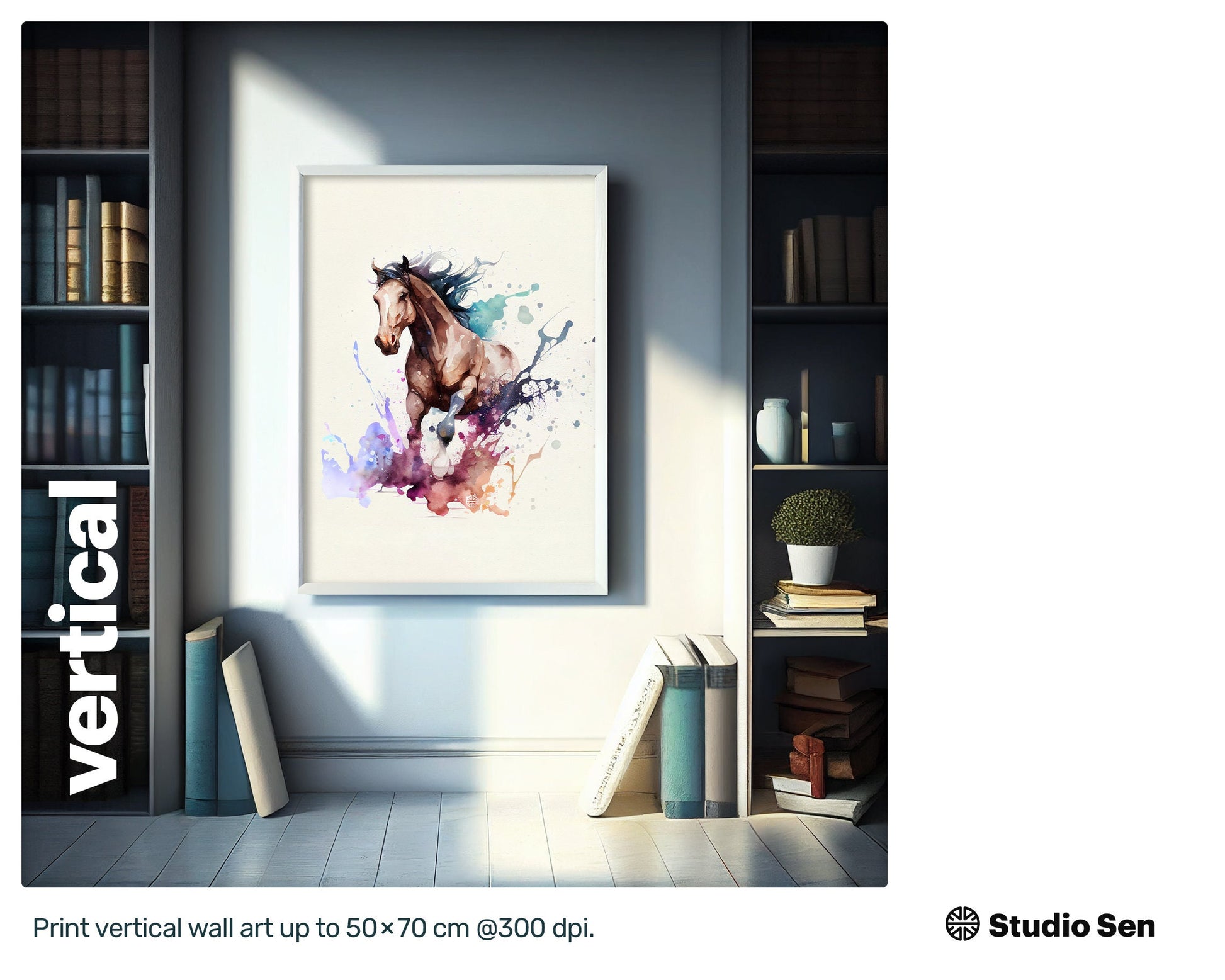 Elegant Positive Horse, Fantastic Radiant Graffiti Art, Radiant Beautiful Thrilling Soothing Incredible Poster