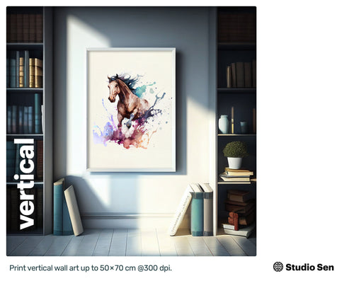 Elegant Positive Horse, Fantastic Radiant Graffiti Art, Radiant Beautiful Thrilling Soothing Incredible Poster