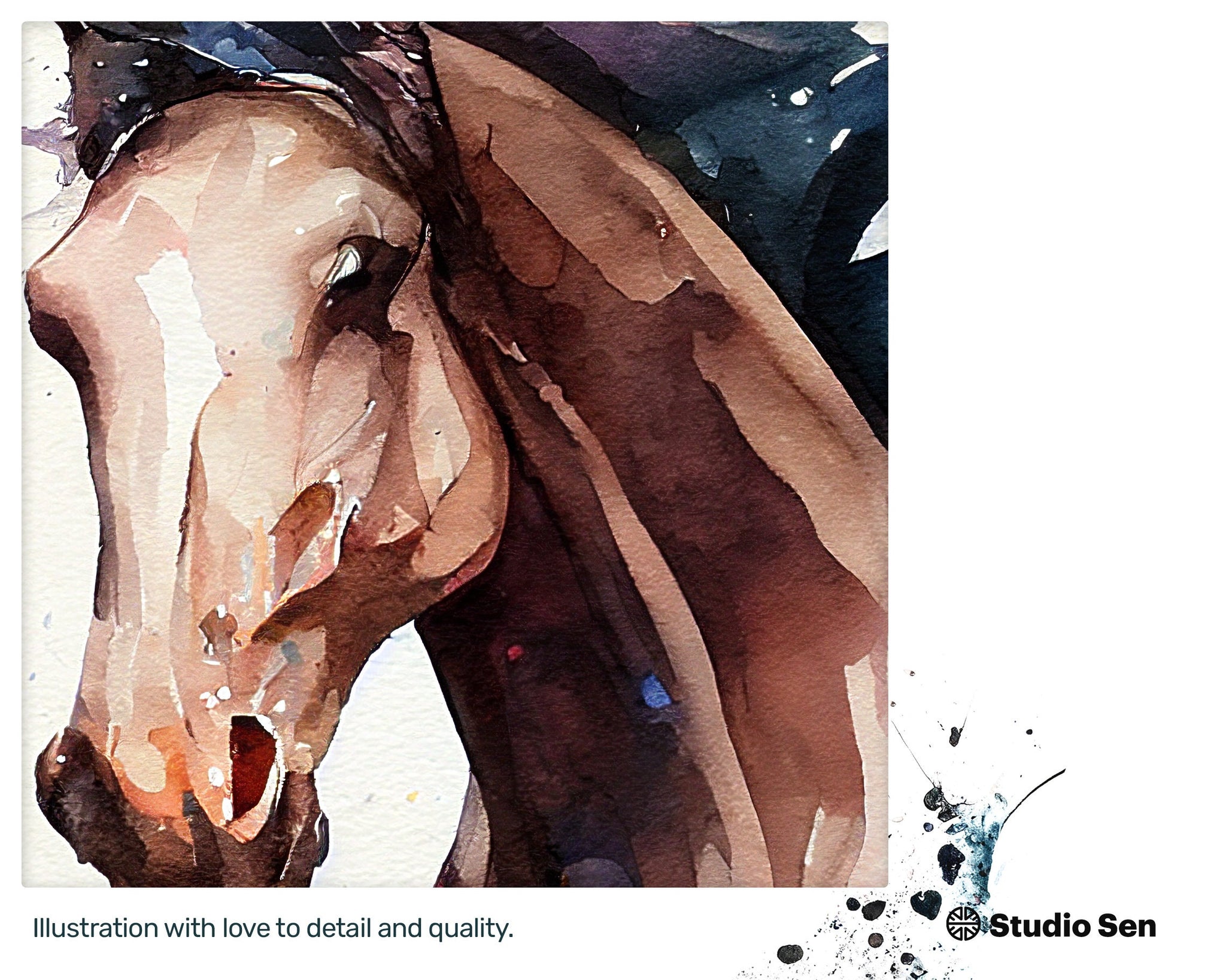 Elegant Positive Horse, Fantastic Radiant Graffiti Art, Radiant Beautiful Thrilling Soothing Incredible Poster