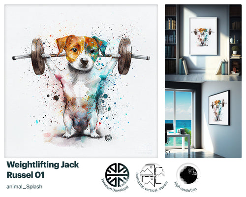 Jack Russel, Gift for kids, Printable Wall Art, Digital Download Print, drops and splashes