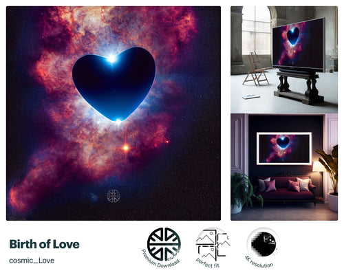 Samsung Frame TV Art, Birth of Love, james webb telescope, nerd culture, 2001 Space Odyssey, mens valentines gift