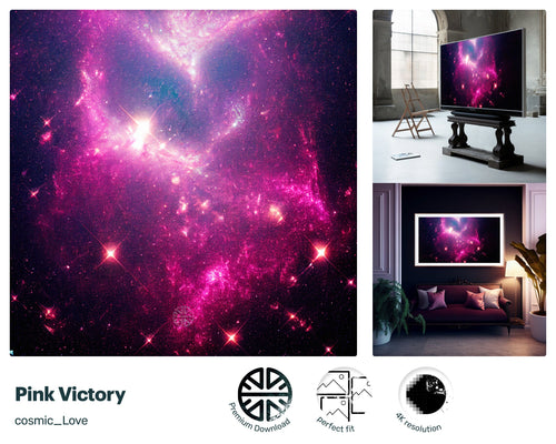 Samsung Frame TV Art, Pink Victory, james webb telescope, nerd culture, 2001 Space Odyssey, mens valentines gift