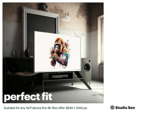 Samsung Art TV, Gorilla Sports, premium download, drops and splashes, friendly wallpaper, art for kids