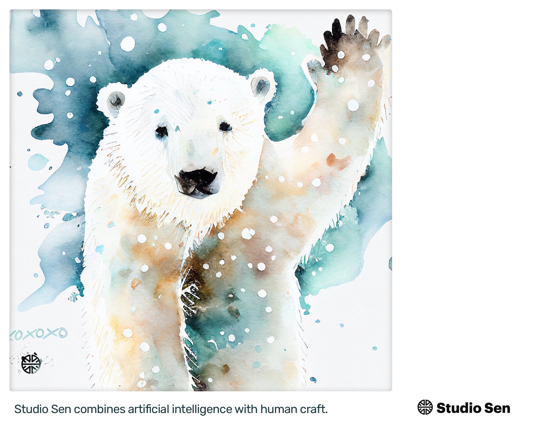 Samsung Art TV, Polar Bear, premium download, drops and splashes, friendly wallpaper, art for kids