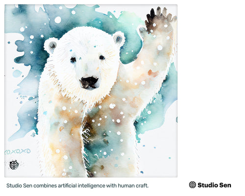 Samsung Art TV, Polar Bear, premium download, drops and splashes, friendly wallpaper, art for kids