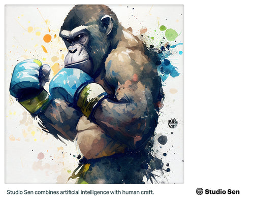 Samsung Art TV, Boxing Gorilla, premium download, drops and splashes, friendly wallpaper, art for kids