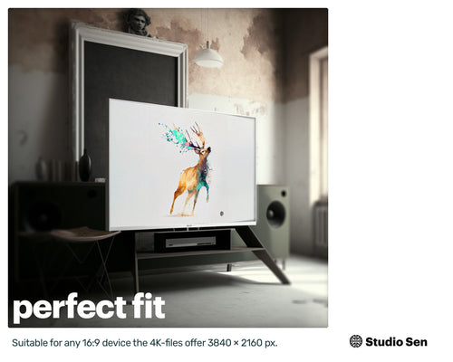 Samsung Art TV, Deer Wild, premium download, drops and splashes, friendly wallpaper, art for kids
