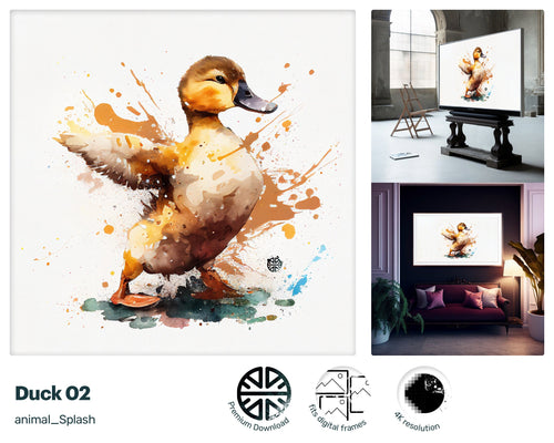 Digital TV Frame, Duck, premium download, drops and splashes, friendly wallpaper, art for kids