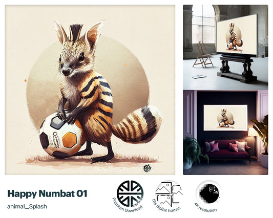 Samsung Art TV, Happy Numbat , premium download, drops and splashes, friendly wallpaper, art for kids