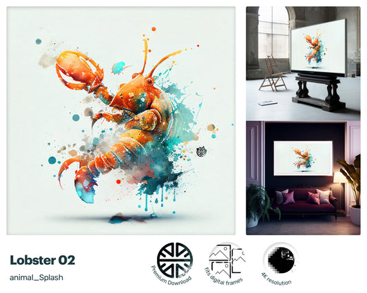 Samsung Art TV, Lobster, premium download, drops and splashes, friendly wallpaper, art for kids