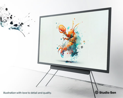 Samsung Art TV, Lobster, premium download, drops and splashes, friendly wallpaper, art for kids