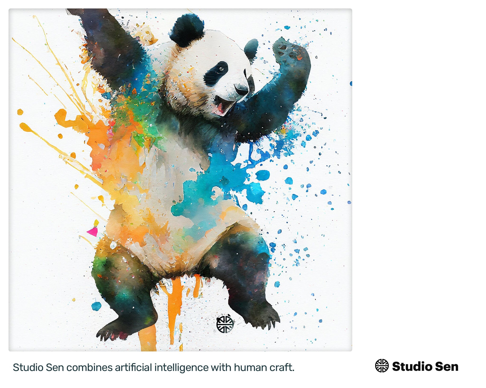 Samsung Art TV, Panda Dance, premium download, drops and splashes, friendly wallpaper, art for kids