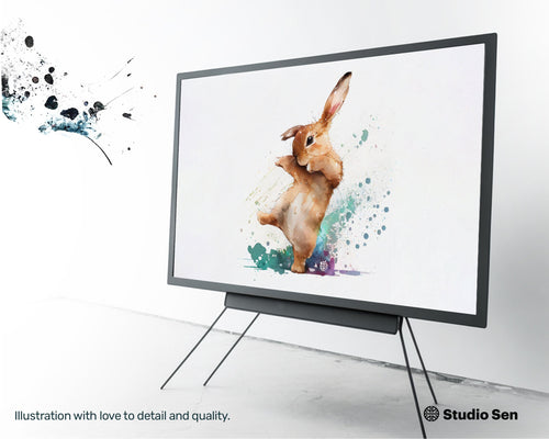 Samsung Art TV, Rabbit Dance, premium download, drops and splashes, friendly wallpaper, art for kids