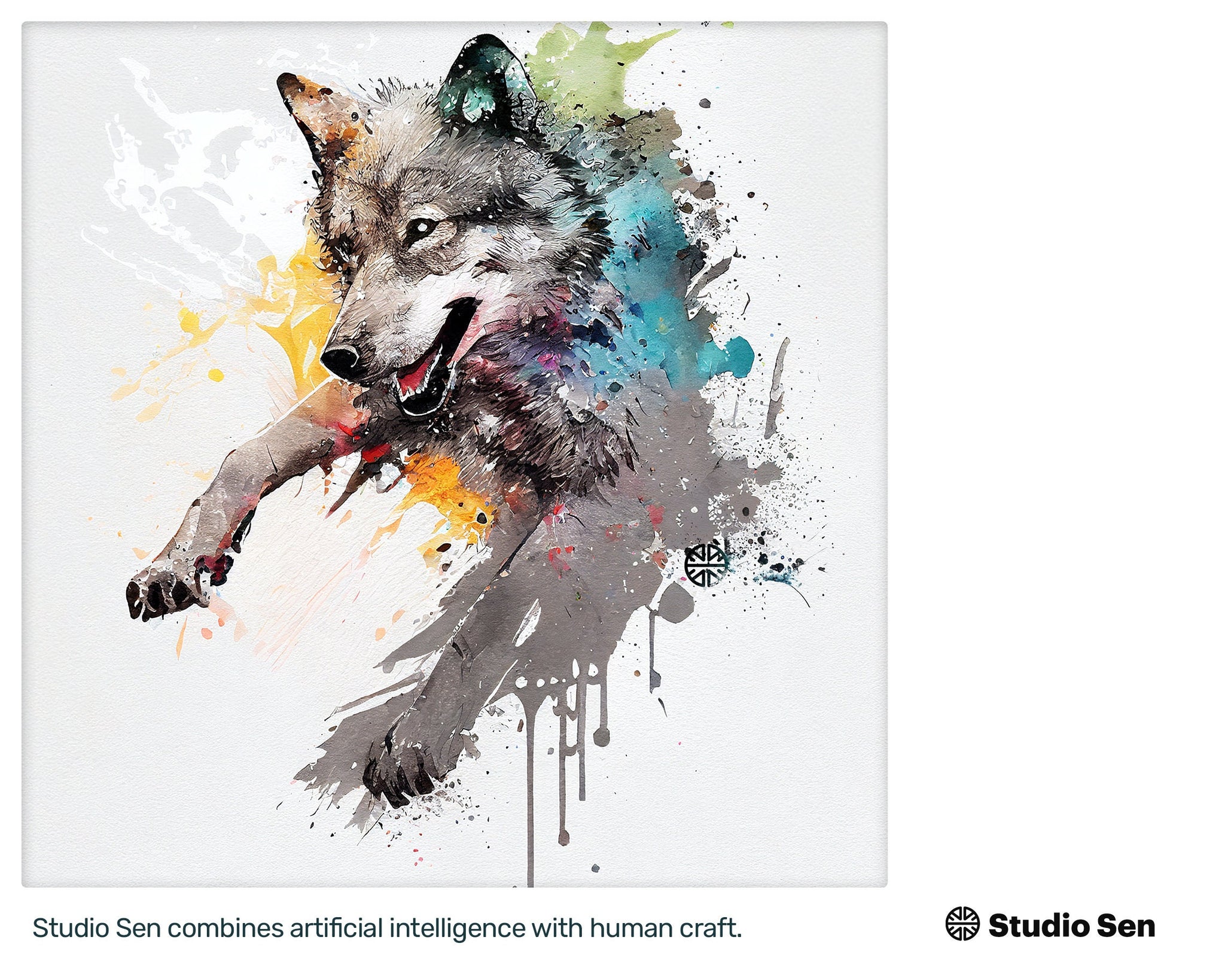 Samsung Art TV, Strong Wolf, premium download, drops and splashes, friendly wallpaper, art for kids