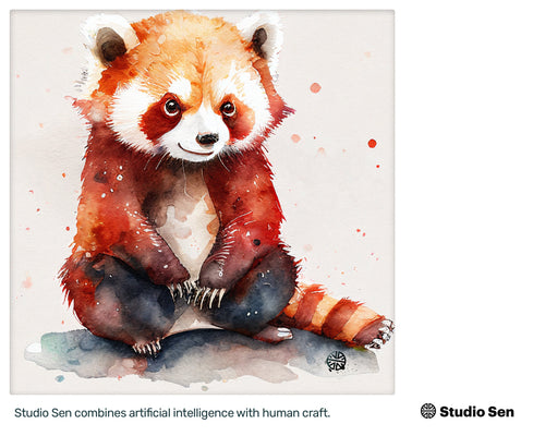 Samsung Art TV, Yoga Red Panda, premium download, drops and splashes, friendly wallpaper, art for kids