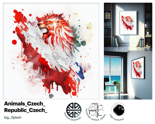 Czech Lion, Czech Artwork, Czech Republic Lover, Free Bonus