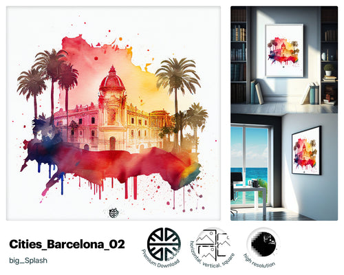 Groovy Joyful Barcelona, Adorable Fun Digital Download, Tasteful Zany Graceful Uplifting Jazzy Lithographs