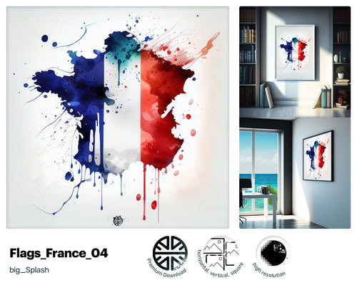 Majestic Large French flag, Glamorous Digital Decoration, Graceful Pretty Positive Radiant Fun Giclée print