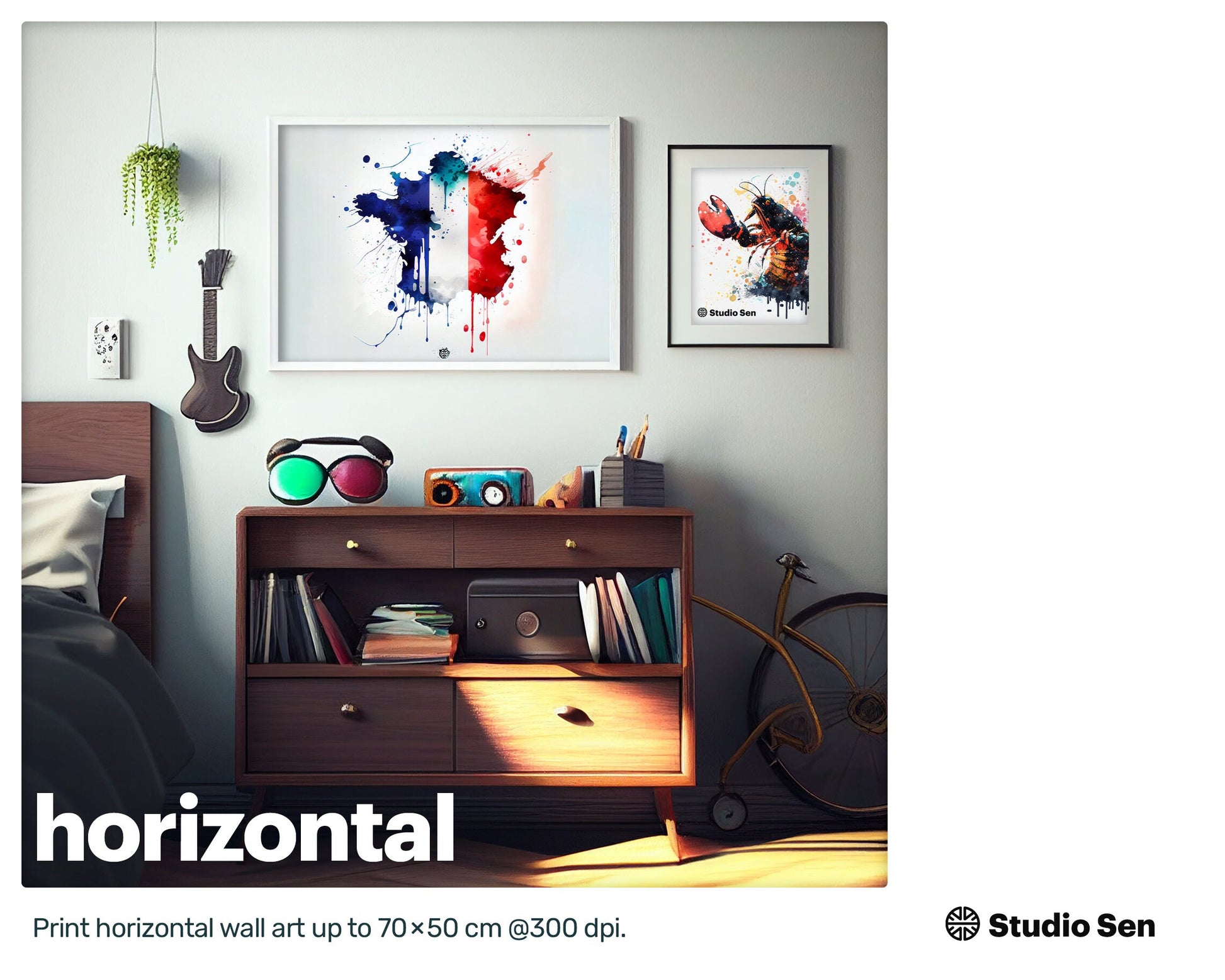 Majestic Large French flag, Glamorous Digital Decoration, Graceful Pretty Positive Radiant Fun Giclée print