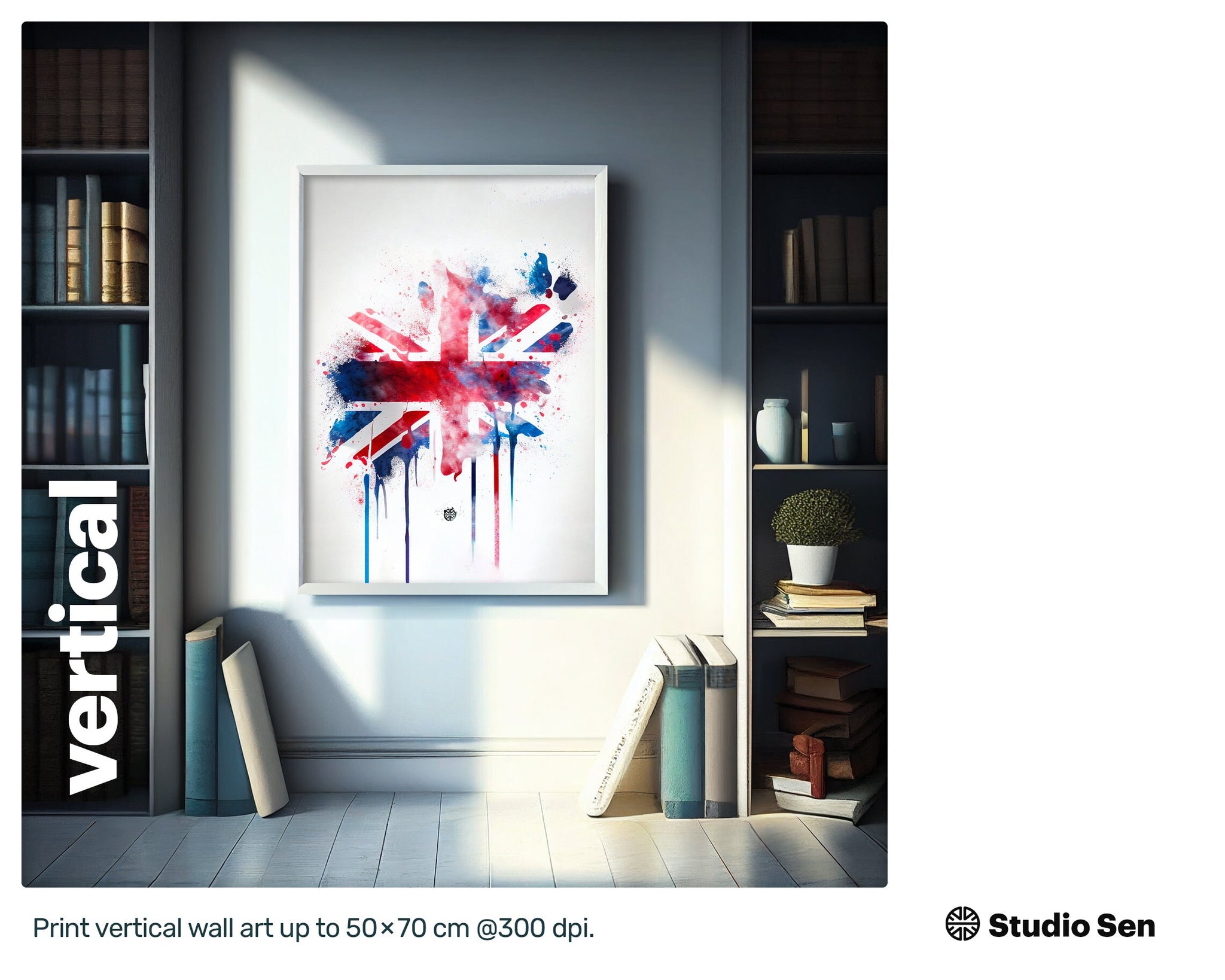 Energetic Tranquil British flag, Happy Liquid Wall Art, Downloadable Marvelous Radiant Nurturing Pretty Poster
