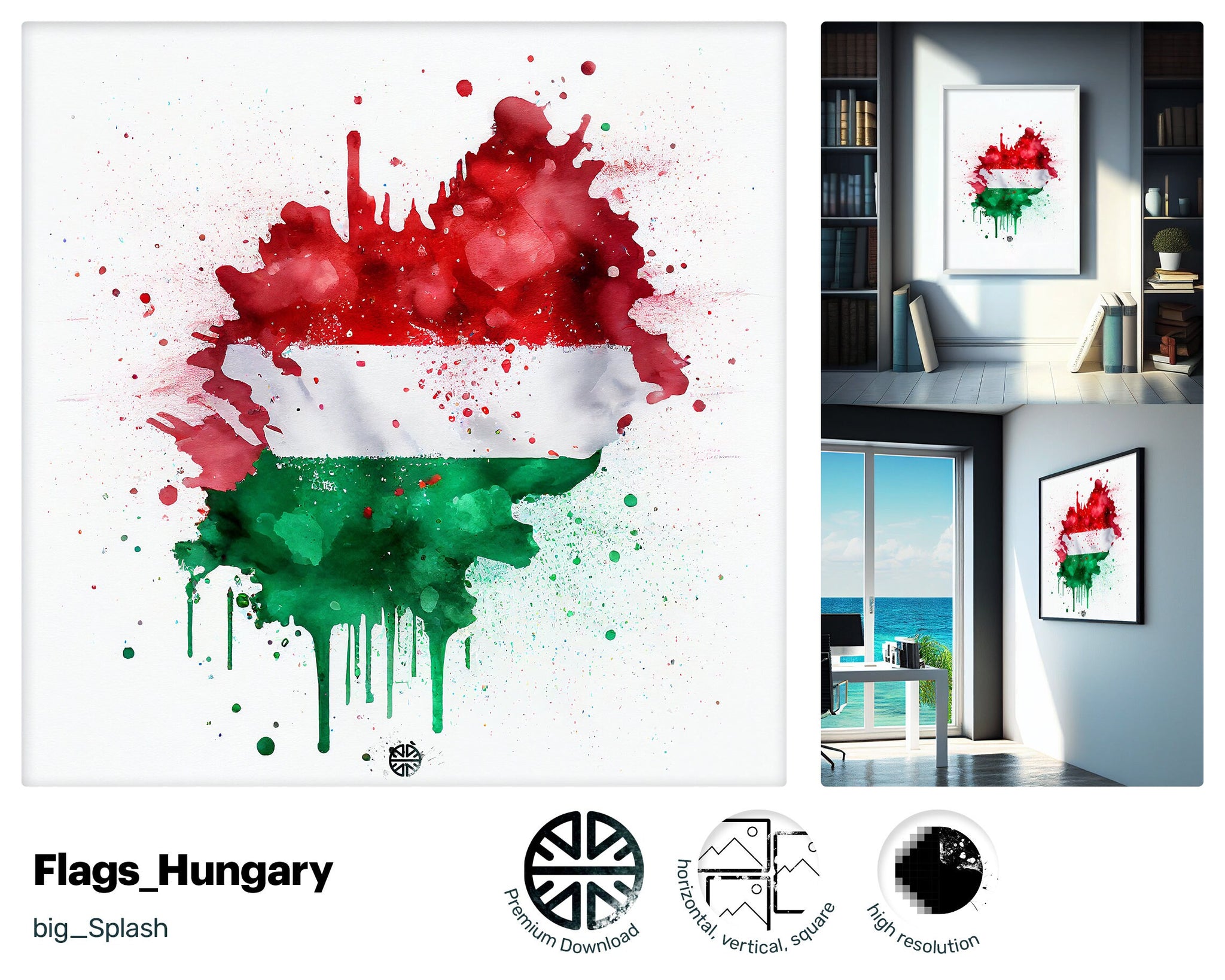 Plush Joyful Hungarian Flag, Bright Winsome Metal print, Quirky Nifty Drawn Intriguing Witty Acrylic print